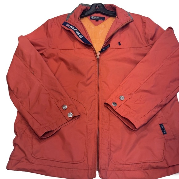 Polo Ralph Lauren Sport Vintage Woman’s Jacket Zip Up Orange Mesh Lining Size L - Picture 2 of 14